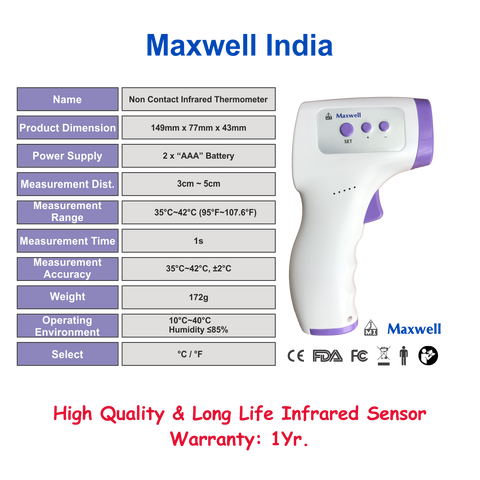 Maxwell Non Contact Infrared Thermometer
